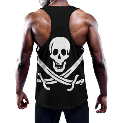 Calico Jack Pirate Flag Print Training Tank Top