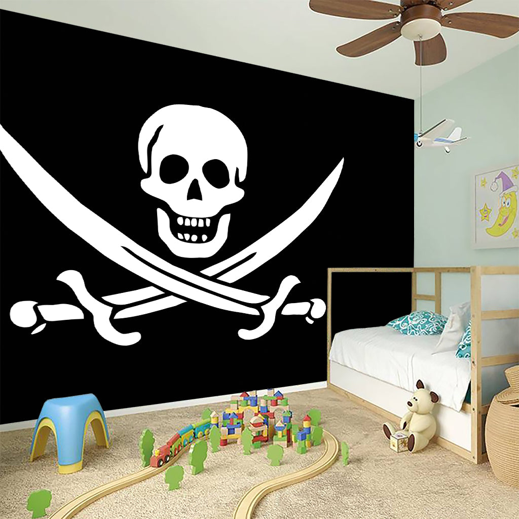 Calico Jack Pirate Flag Print Wall Sticker