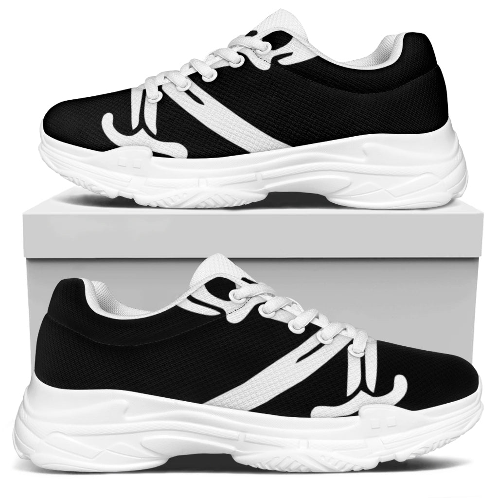 Calico Jack Pirate Flag Print White Chunky Shoes