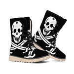 Calico Jack Pirate Flag Print Winter Boots