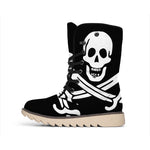 Calico Jack Pirate Flag Print Winter Boots