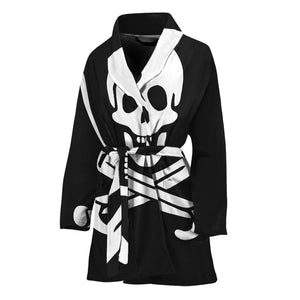 Calico Jack Pirate Flag Print Women's Bathrobe