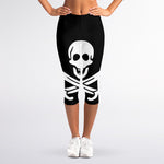 Calico Jack Pirate Flag Print Women's Capri Leggings