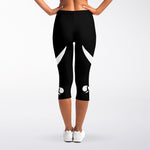 Calico Jack Pirate Flag Print Women's Capri Leggings