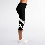 Calico Jack Pirate Flag Print Women's Capri Leggings