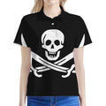 Calico Jack Pirate Flag Print Women's Polo Shirt