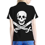 Calico Jack Pirate Flag Print Women's Polo Shirt