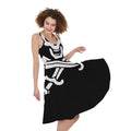 Calico Jack Pirate Flag Print Sleeveless Knee Length Dress