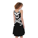 Calico Jack Pirate Flag Print Women's Sleeveless Dress