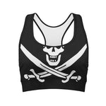 Calico Jack Pirate Flag Print Women's Sports Bra
