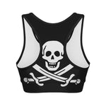 Calico Jack Pirate Flag Print Women's Sports Bra