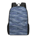 Camo Denim Jeans Pattern Print 17 Inch Backpack