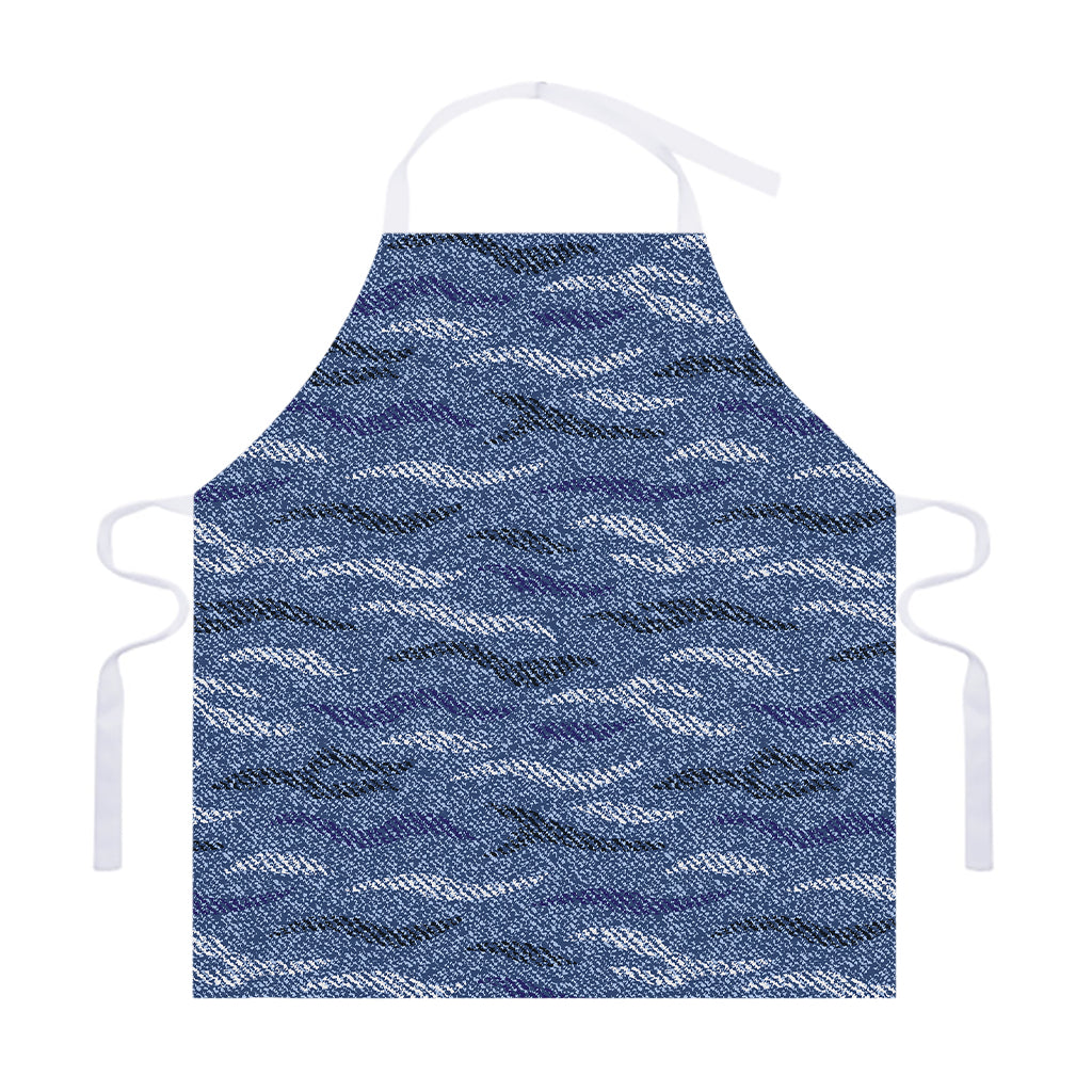 Camo Denim Jeans Pattern Print Adjustable Apron