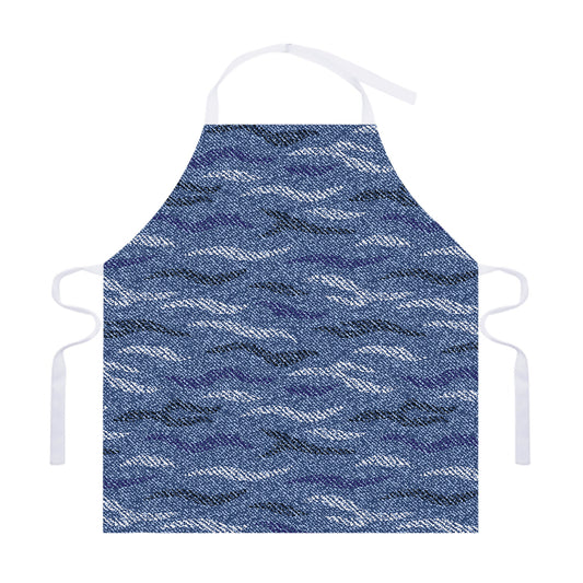Camo Denim Jeans Pattern Print Adjustable Apron