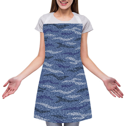 Camo Denim Jeans Pattern Print Adjustable Apron