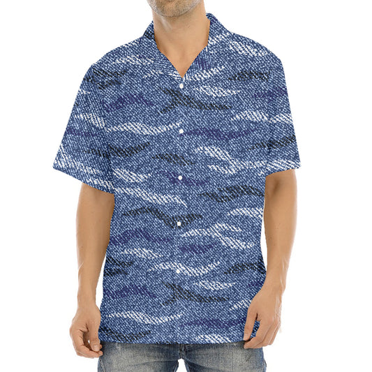 Camo Denim Jeans Pattern Print Aloha Shirt