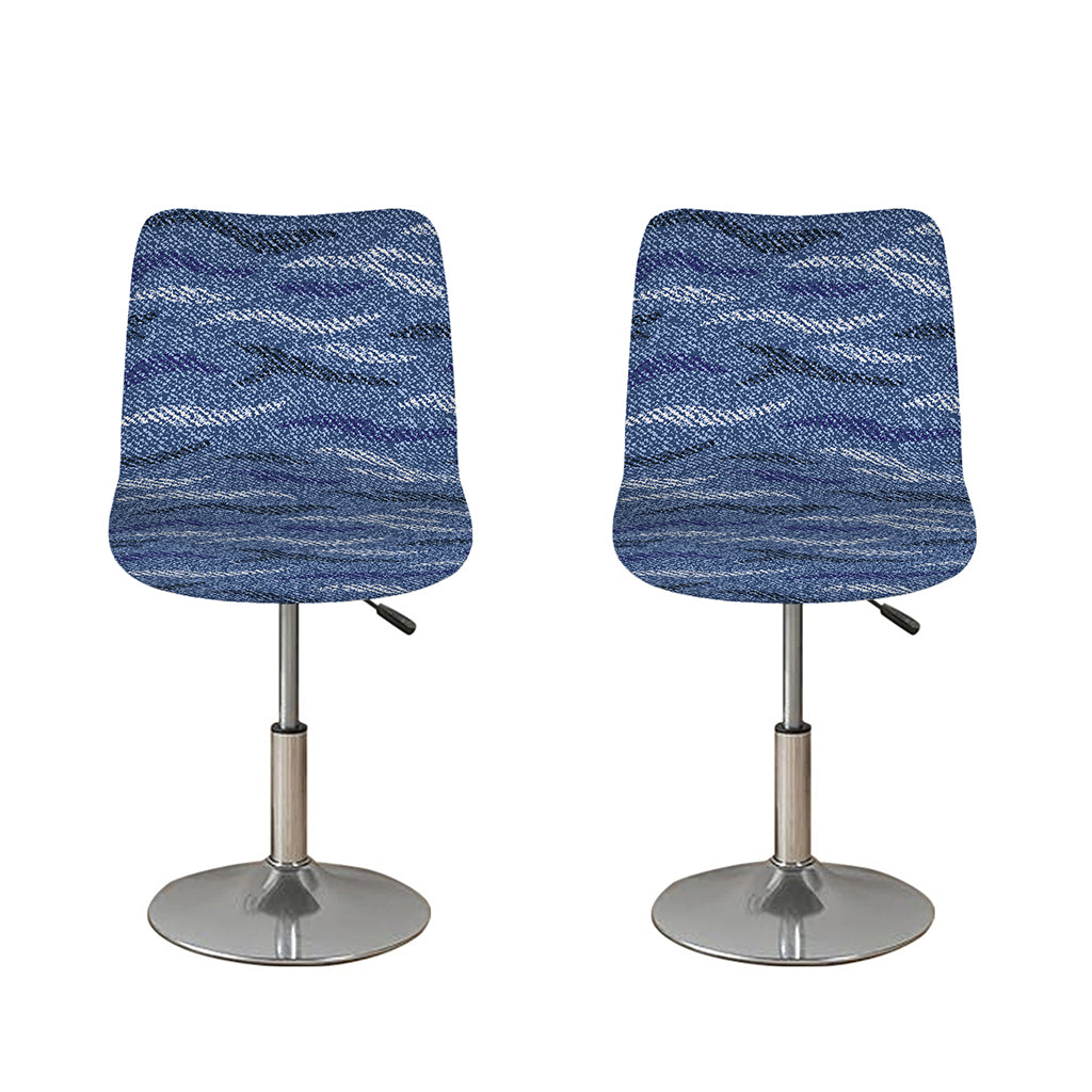 Camo Denim Jeans Pattern Print Bar Stool Covers