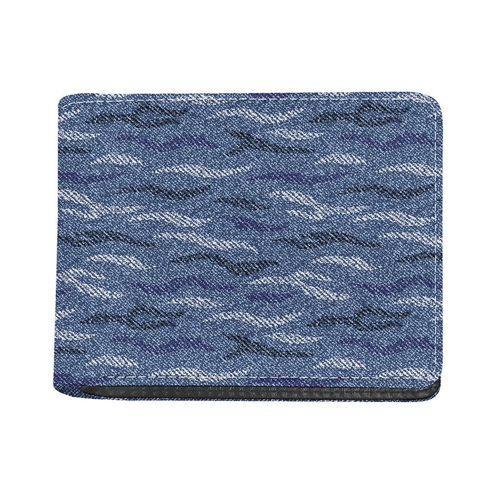Camo Denim Jeans Pattern Print Bifold Wallet