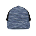 Camo Denim Jeans Pattern Print Black Mesh Trucker Hat