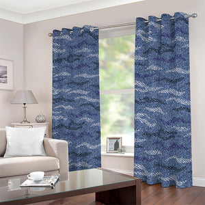 Camo Denim Jeans Pattern Print Blackout Grommet Curtains