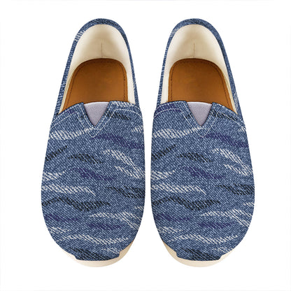 Camo Denim Jeans Pattern Print Casual Shoes