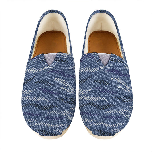 Camo Denim Jeans Pattern Print Casual Shoes