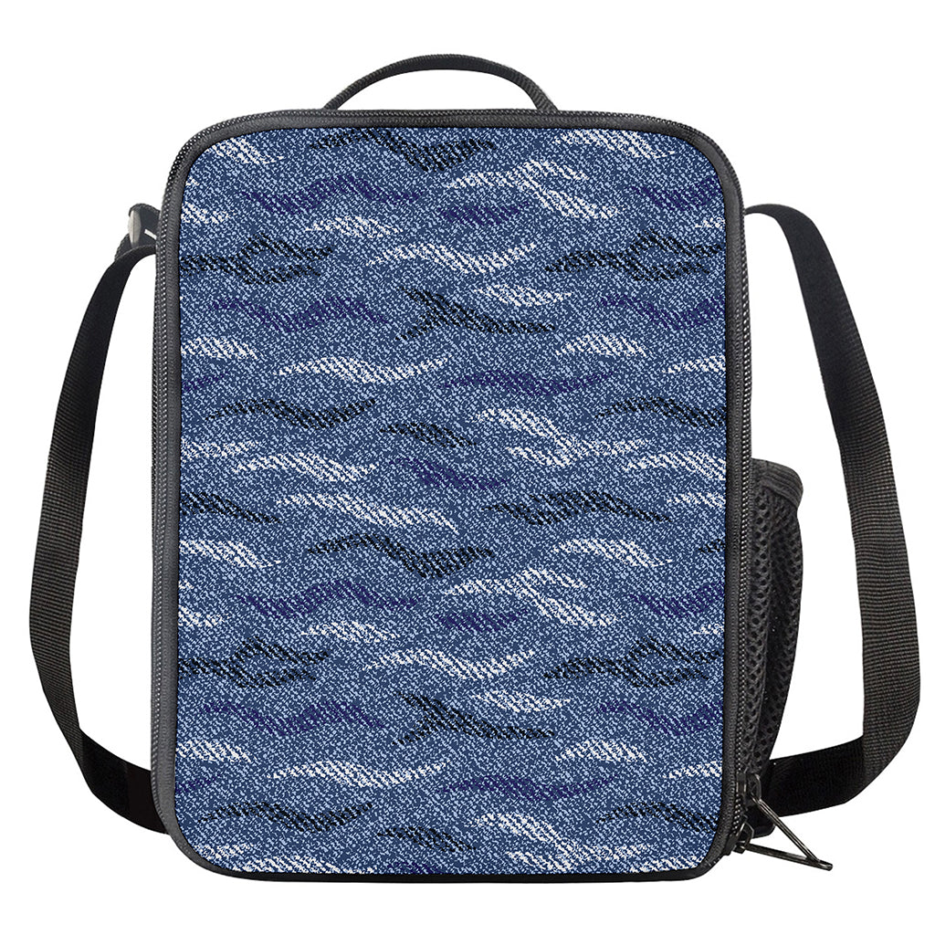 Camo Denim Jeans Pattern Print Crossbody Lunch Bag