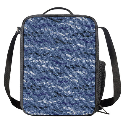Camo Denim Jeans Pattern Print Crossbody Lunch Bag
