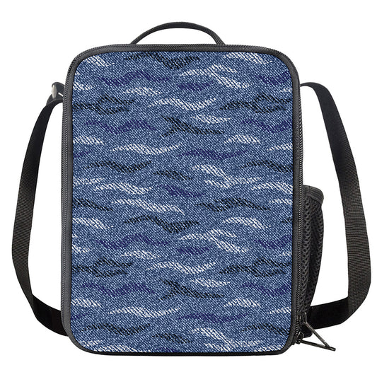 Camo Denim Jeans Pattern Print Crossbody Lunch Bag