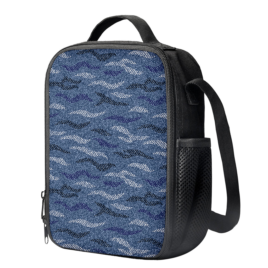 Camo Denim Jeans Pattern Print Crossbody Lunch Bag