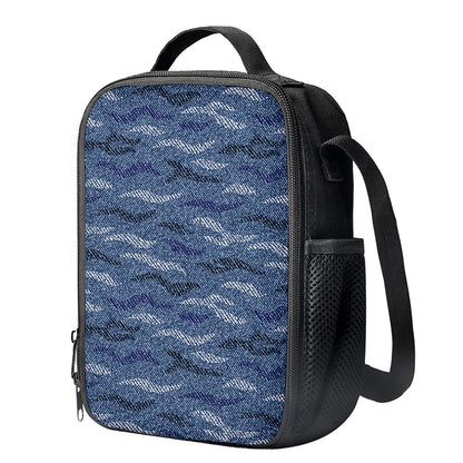 Camo Denim Jeans Pattern Print Crossbody Lunch Bag