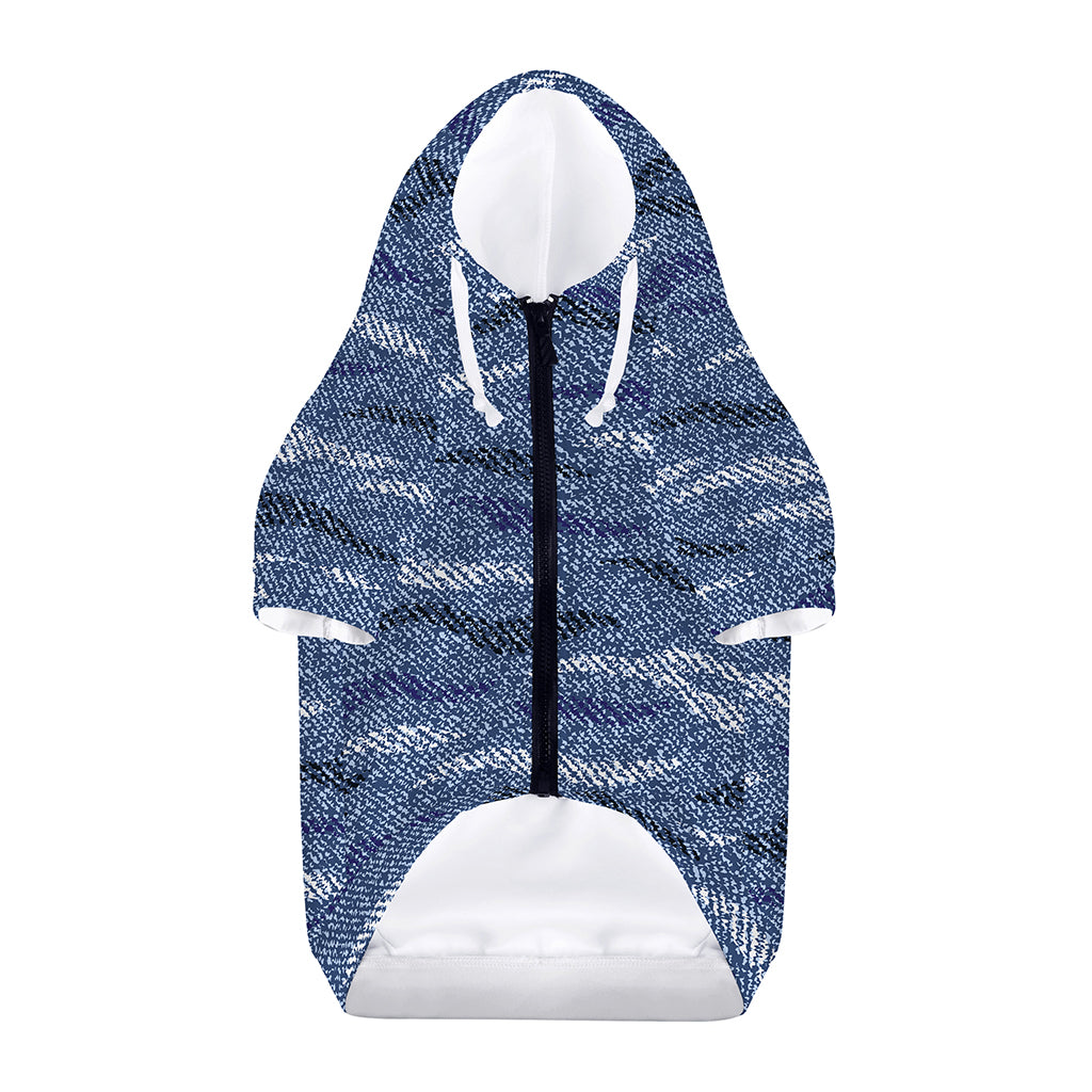Camo Denim Jeans Pattern Print Dog Zip Up Hoodie