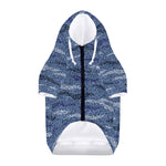 Camo Denim Jeans Pattern Print Dog Zip Up Hoodie