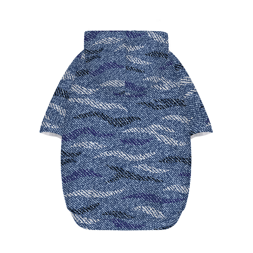 Camo Denim Jeans Pattern Print Dog Zip Up Hoodie