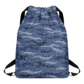 Camo Denim Jeans Pattern Print Drawstring Backpack