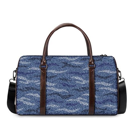 Camo Denim Jeans Pattern Print Duffle Bag