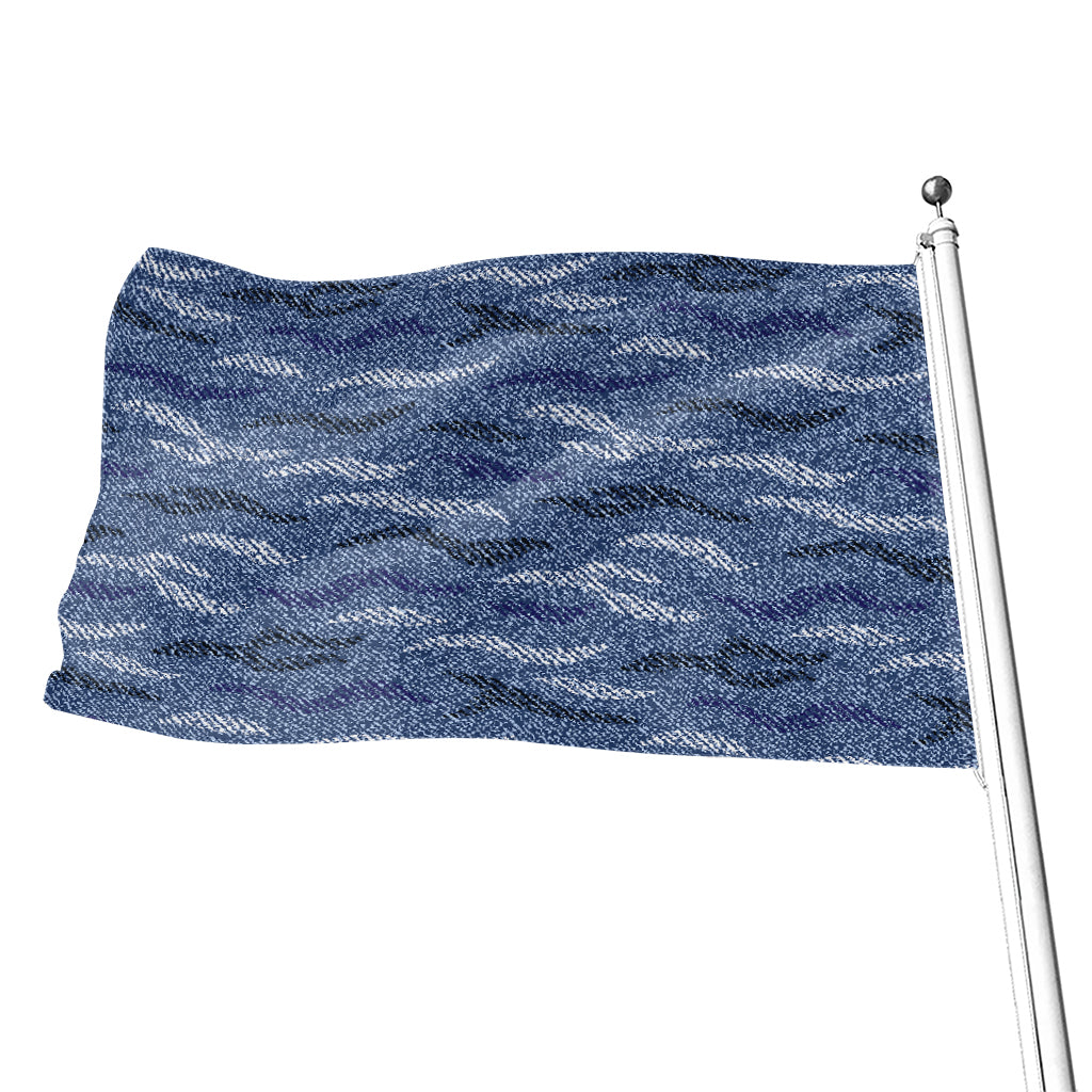 Camo Denim Jeans Pattern Print Flag