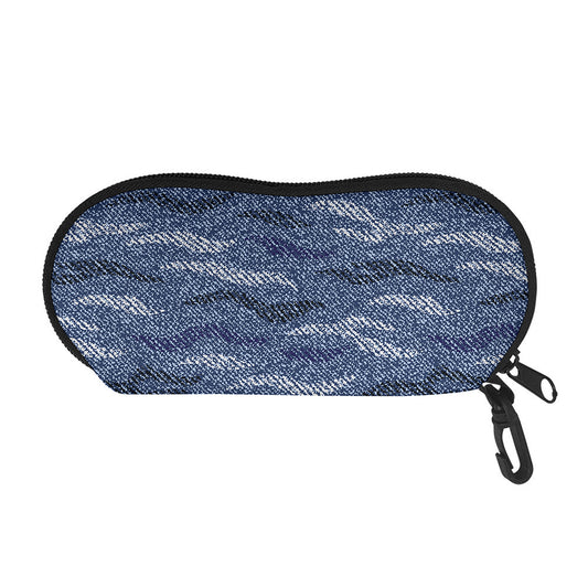 Camo Denim Jeans Pattern Print Glasses Case