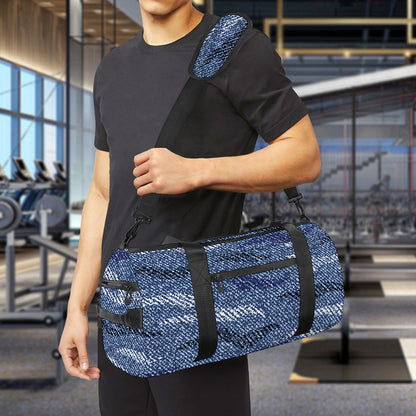Camo Denim Jeans Pattern Print Gym Bag
