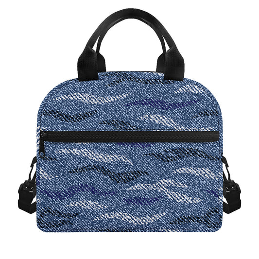Camo Denim Jeans Pattern Print Insulated Lunch Bag