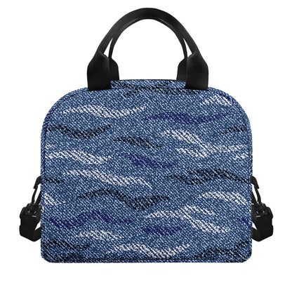 Camo Denim Jeans Pattern Print Insulated Lunch Bag