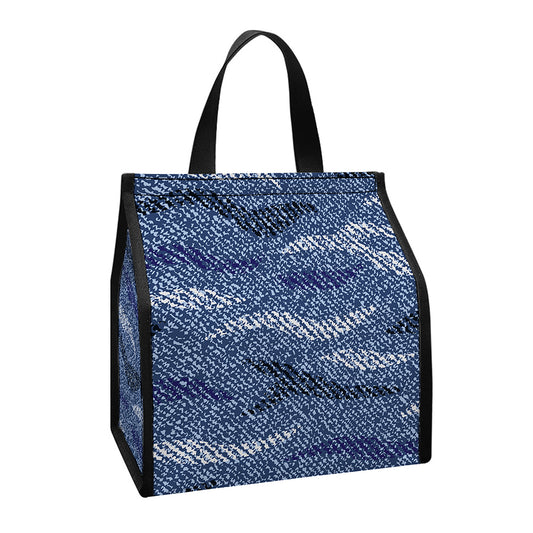 Camo Denim Jeans Pattern Print Insulated Lunch Tote