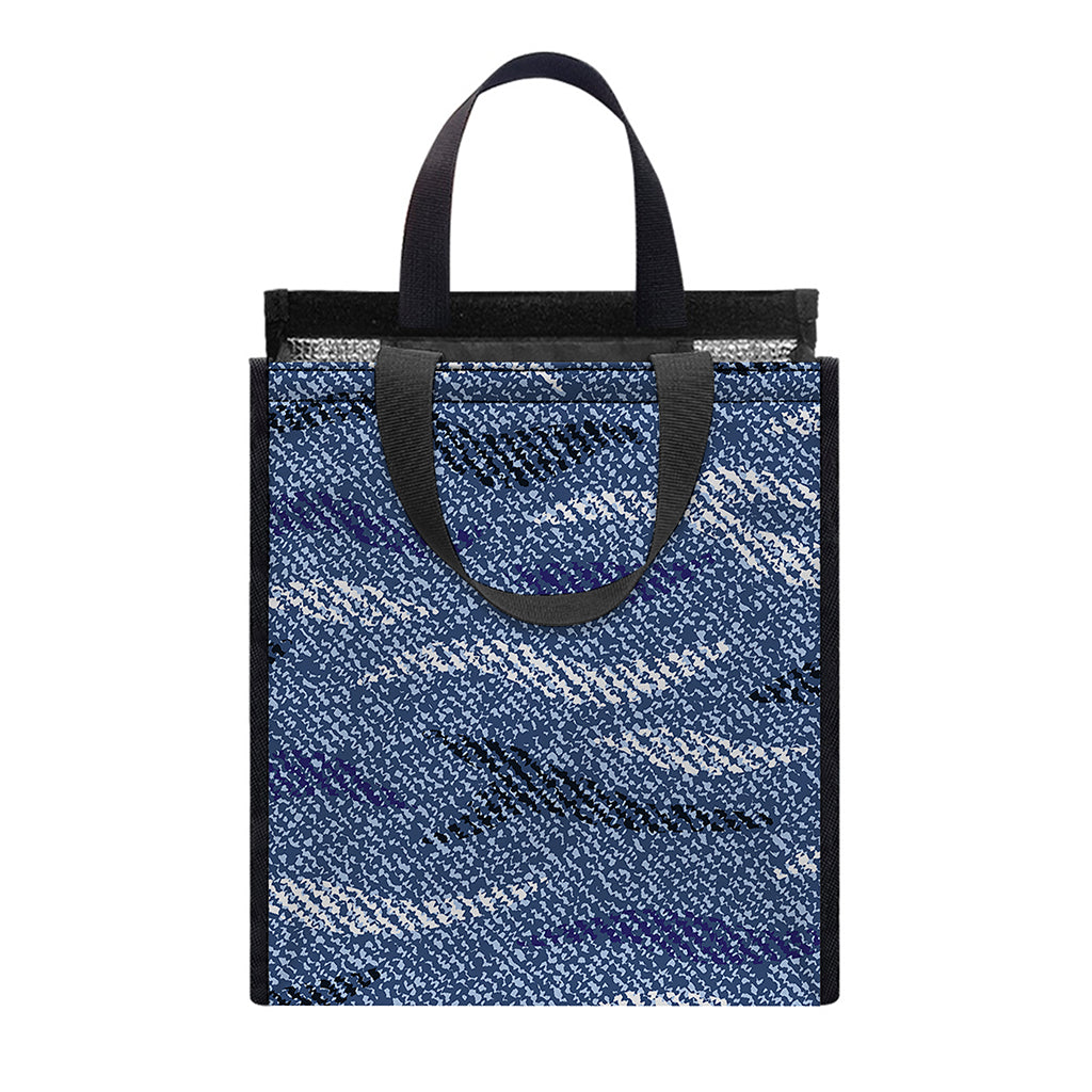 Camo Denim Jeans Pattern Print Insulated Lunch Tote