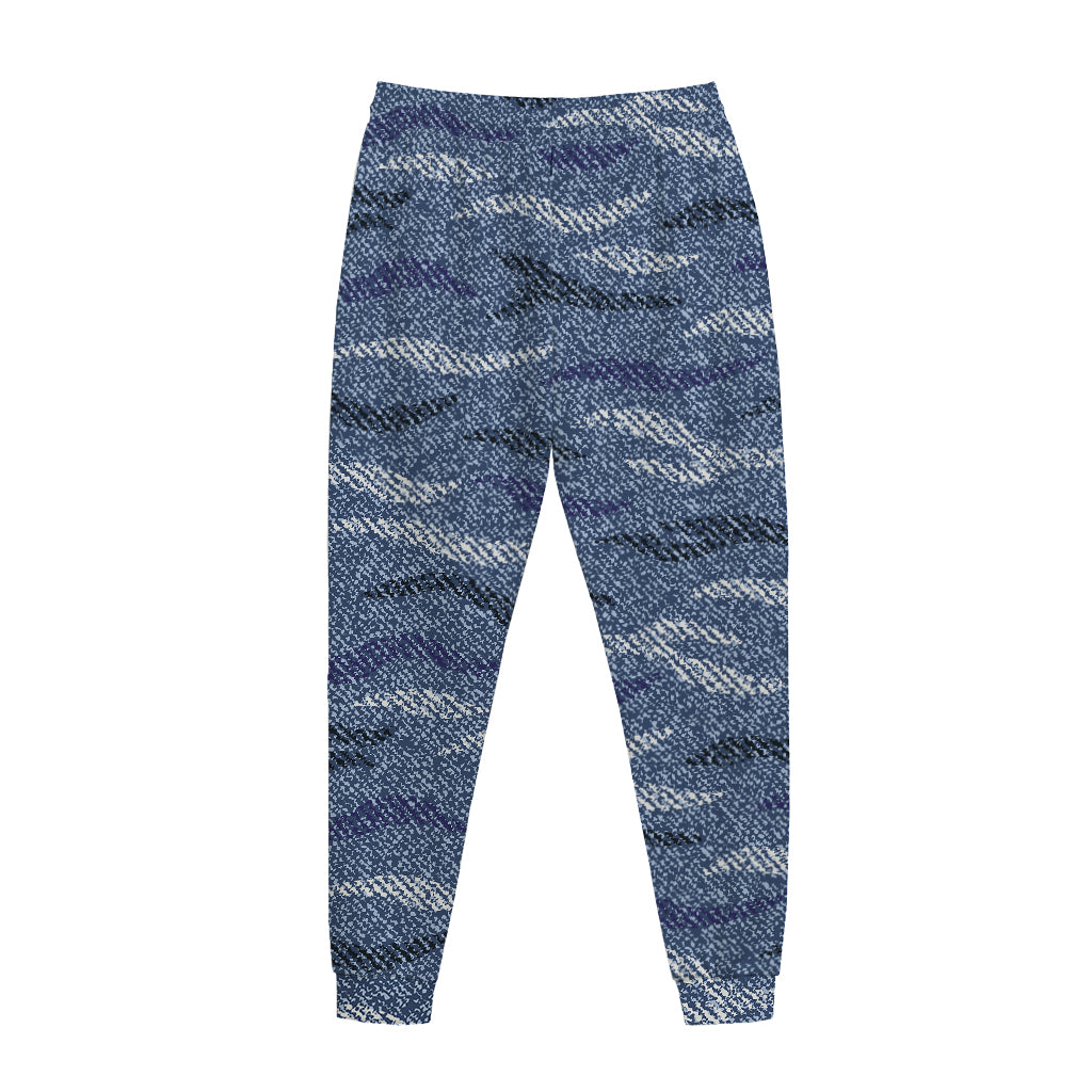 Camo Denim Jeans Pattern Print Jogger Pants