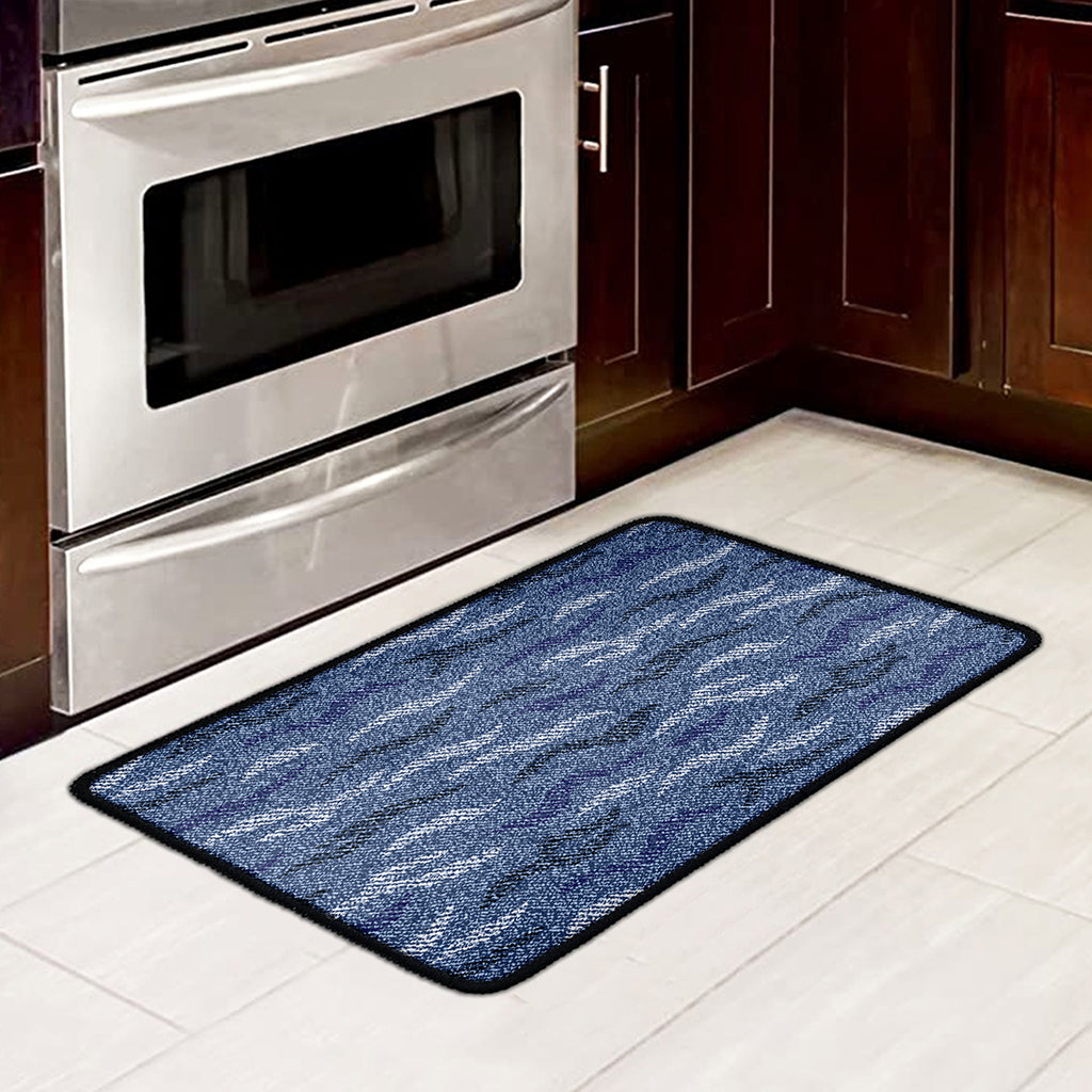 Camo Denim Jeans Pattern Print Kitchen Mat