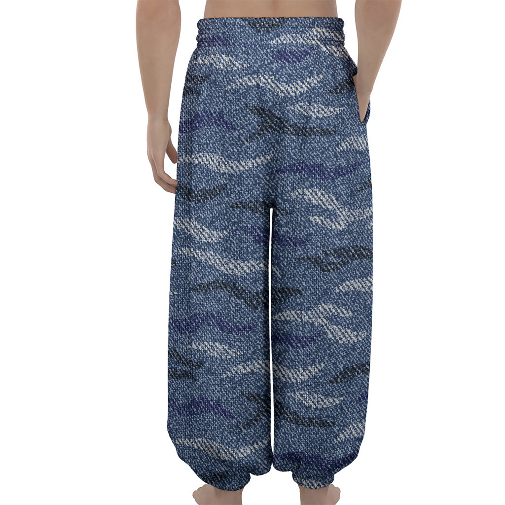 Camo Denim Jeans Pattern Print Lantern Pants