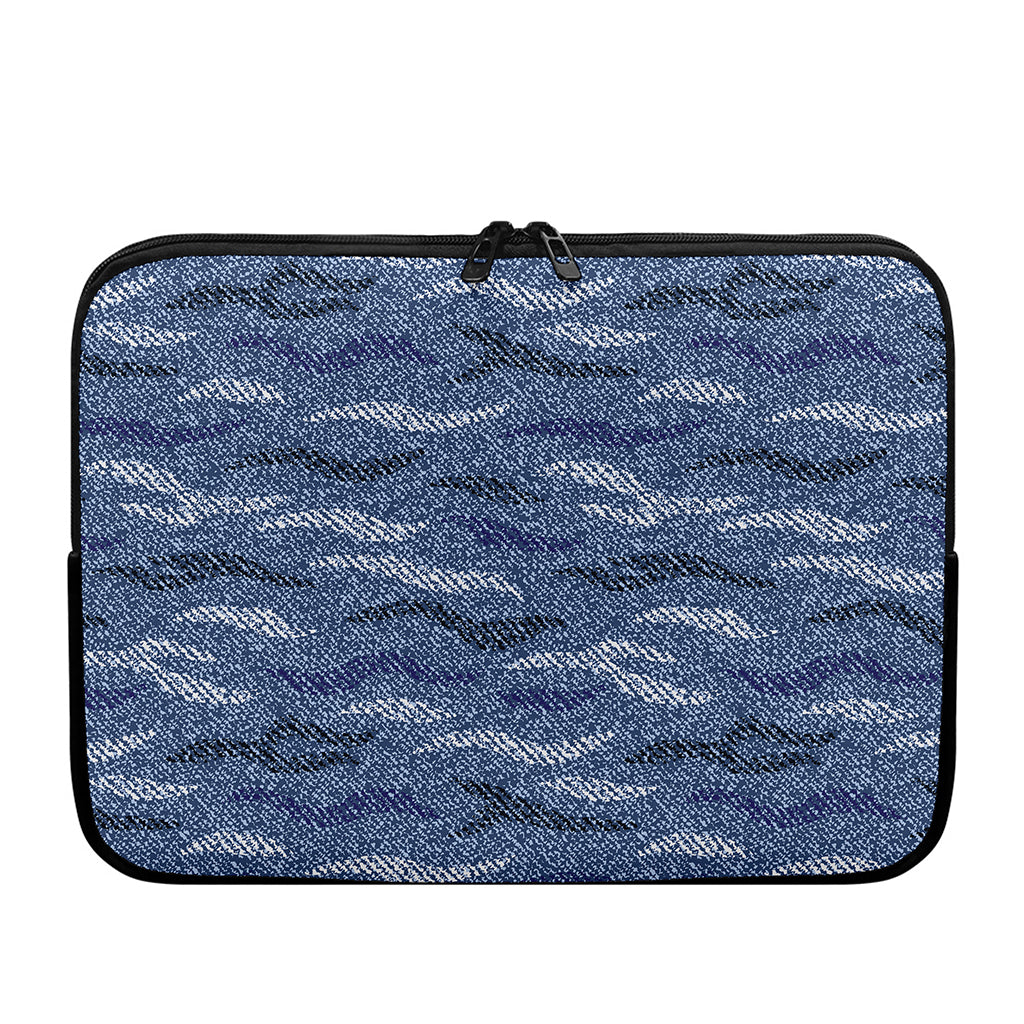 Camo Denim Jeans Pattern Print Laptop Sleeve