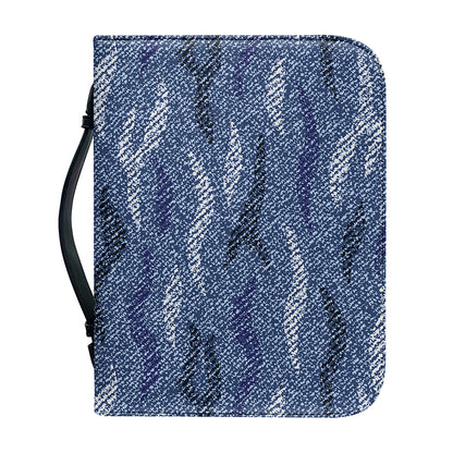 Camo Denim Jeans Pattern Print Leather Bible Cover