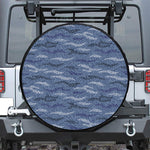 Camo Denim Jeans Pattern Print Leather Spare Tire Cover