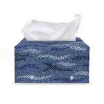 Camo Denim Jeans Pattern Print Leather Tissue Box Cover